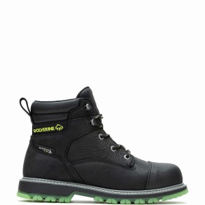 Buty Robocze Wolverine Floorhand LX Cap-Toe Steel-Toe 6" Męskie Czarne | QQI383PI