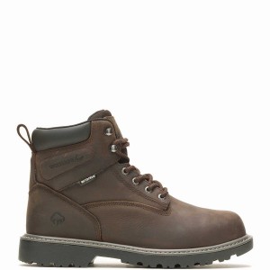 Buty Robocze Wolverine Floorhand Met-Guard 6" Steel-Toe Męskie Ciemny Brązowe | JVL5034DV