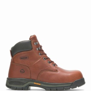 Buty Robocze Wolverine Harrison Lace-Up Steel-Toe 6" Męskie Brązowe | VOH998FI