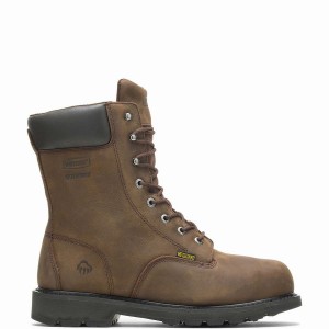 Buty Robocze Wolverine McKay Waterproof Steel-Toe 8” Męskie Brązowe | YZG4198WT