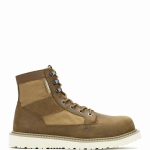 Buty Robocze Wolverine Trade Wedge Unlined Canvas 6" Composite-Toe Męskie Brązowe | PMF6870NZ