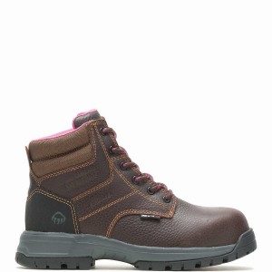 Kozaki Wolverine Piper Composite-Toe 6" Waterproof Damskie Brązowe | GYN773VW