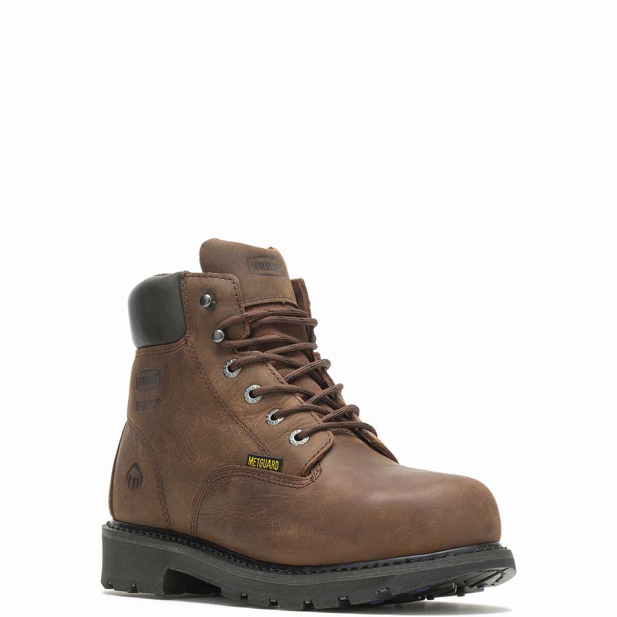 Buty Robocze Wolverine McKay Waterproof Steel-Toe 6” Męskie Brązowe | FXE3835JL