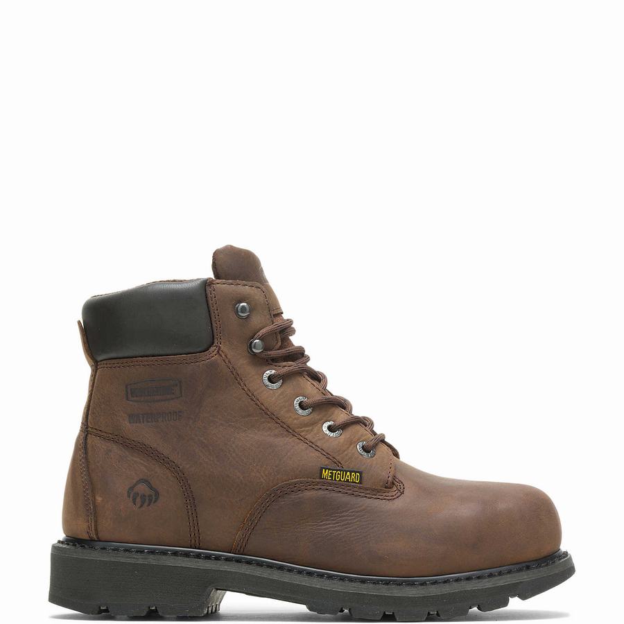 Buty Robocze Wolverine McKay Waterproof Steel-Toe 6” Męskie Brązowe | FXE3835JL