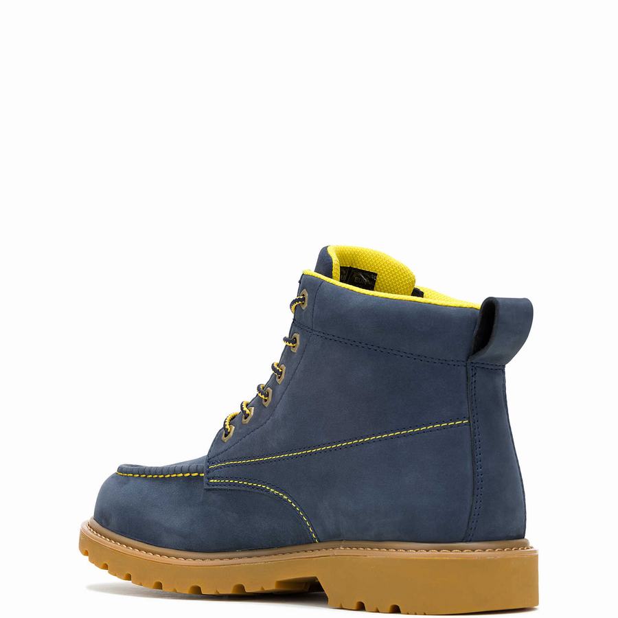 Buty Robocze Wolverine x Valiant University of Michigan Floorhand Moc Toe Męskie Granatowe | CKE6395NJ