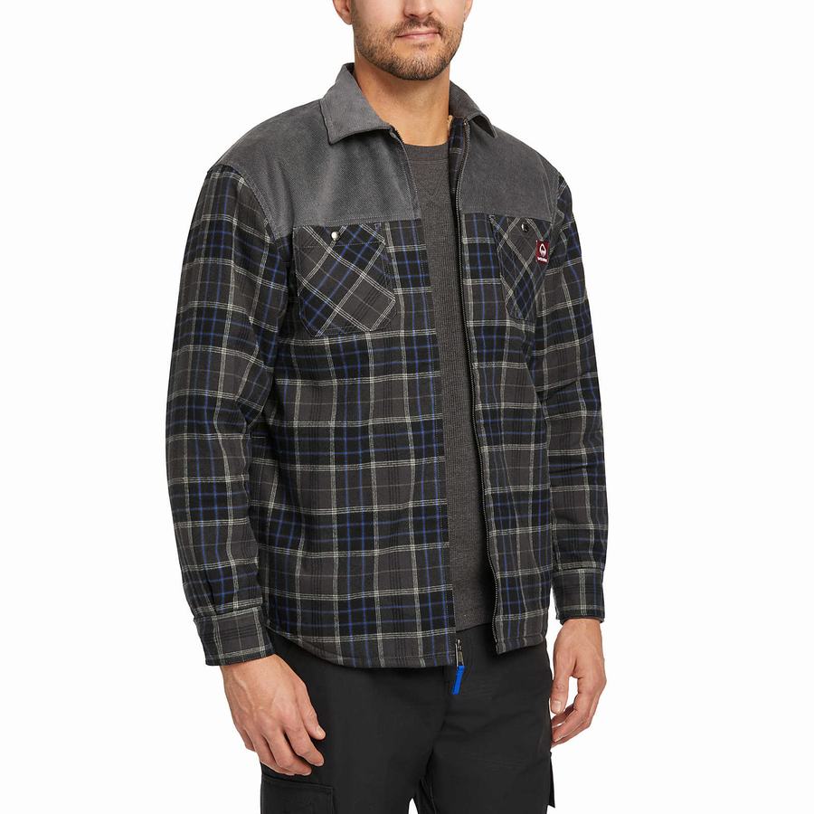 Kurtki Wolverine Marshall II Sherpa Lined Zip Shirt Męskie Szare | BGK9429LD